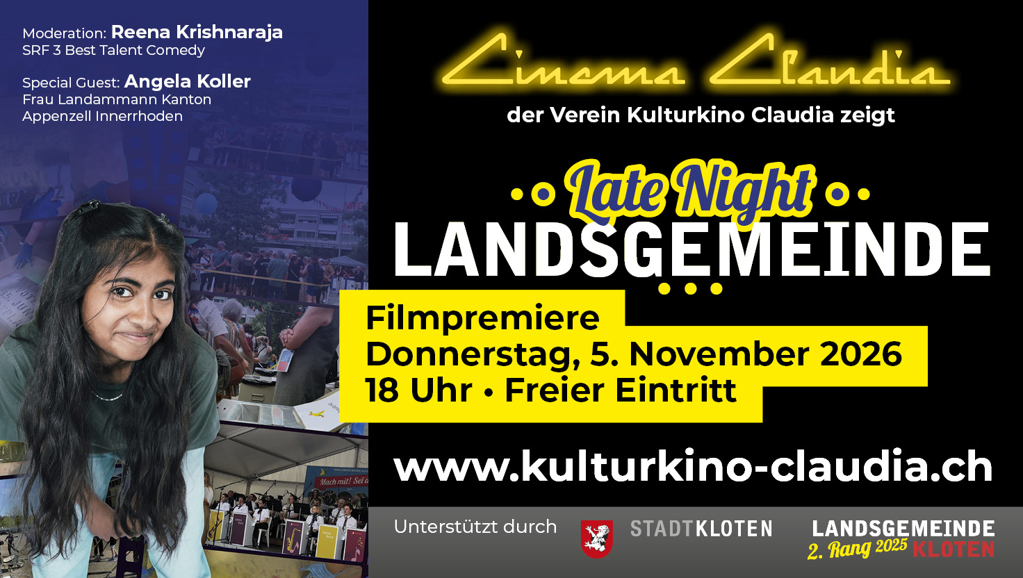 Filmplakat im Look des Kulturkinos Claudia für den Anlass